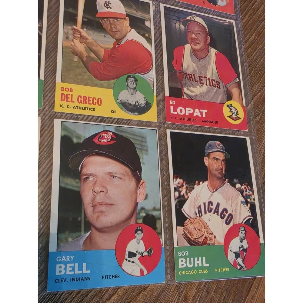 Vintage 1963 Topps Baseball Cards Sheet Of 9